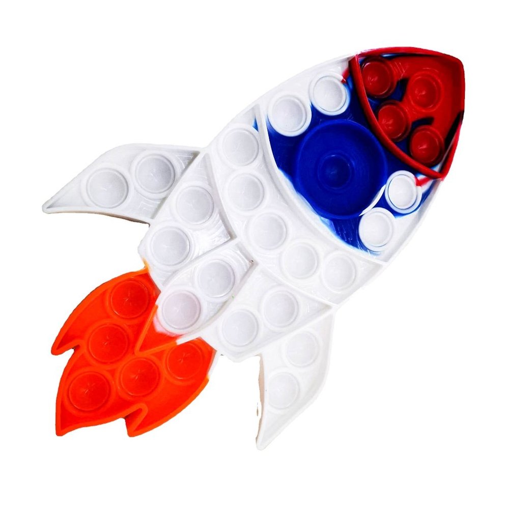2 Pieces Rocket Space Theme Pop It Easter Fidget Toys